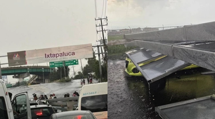 cae anuncio espectacular en Chalco