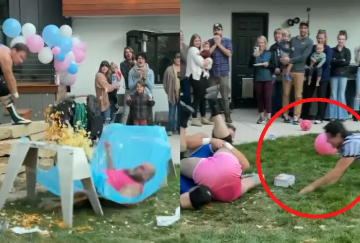 VIDEO Papá organiza revelación de género con lucha libre así resultó