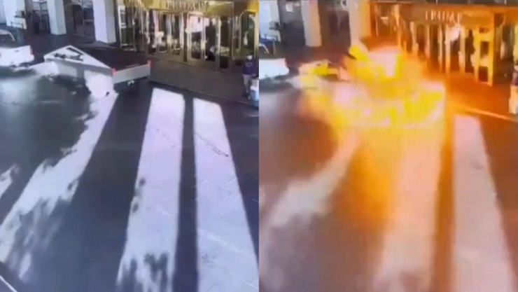 La explosión del auto eléctrico frente al hotel de Trump en Las Vegas