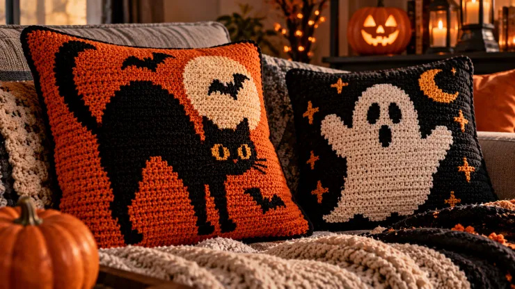 Funda con silueta de gato negro o fantasma