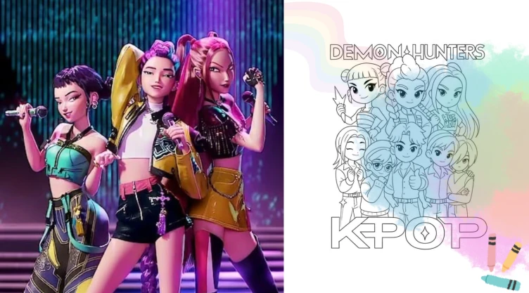 Plantillas para descargar de laberintos y dibujos para colorear de Kpop Demon Hunters