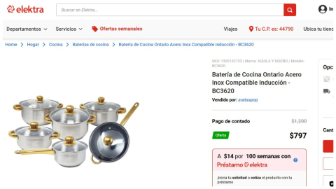 precio batería de cocina acero inoxidable