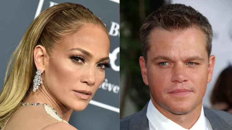 A la izquierda, la cantante Jennifer López. A la derecha, el actor Matt Damon.