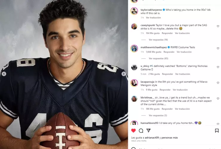 El actor Taylor Zakhar Perez se ha sumado al TREND VIRAL del ANUARIO de los años 90 con IA