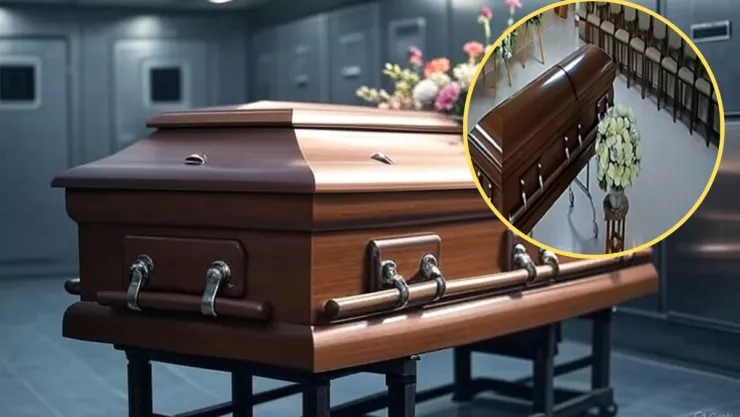 Muerto moviéndose en ataúd