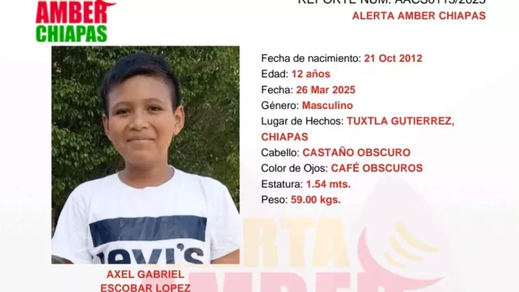 Axel Gabriel Alerta Amber Chiapas