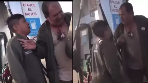 Pelea entre despachadores de gasolina