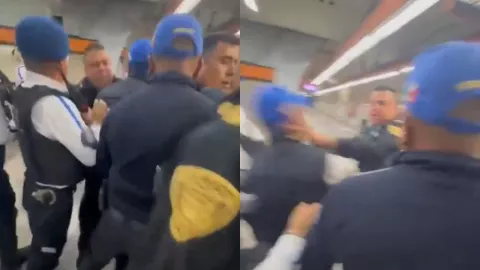 VIDEO: Policías se pelean en el Metro CDMX por la captura del agresor de Tacubaya