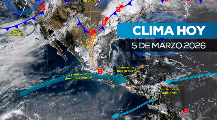 Clima en México 5 de marzo lluvias fuertes por frente frío