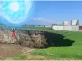 Gokú forma una enorme Genki-dama desde el socavón poblano.