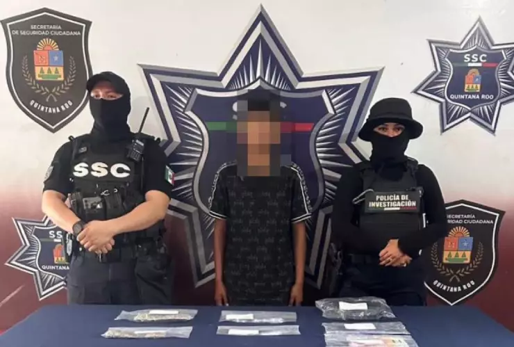 Niño de 13 años es detenido por posesión de drogas en Cancún.jpg