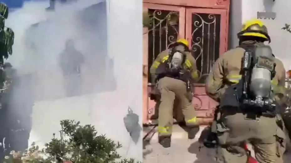 VIDEO: Incendio en Tijuana en casa de tres pisos por colonia Hipódromo