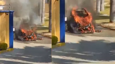 Auto se incendia en Motel