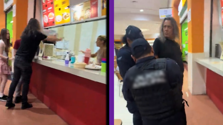VIDEO_ Cliente ‘enloquece’ y ataca a empleados de local de comida en plaza de Playa del Carmen; desata indignación.webp