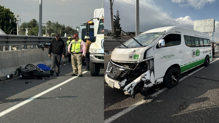 Motociclista muere tras chocar contra una combi