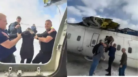 VIDEO Así fue el dramático rescate de pasajeros tras accidente aéreo en Toronto, Canadá