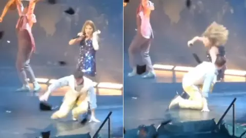 VIDEO Bailerín TIRA a Taylor Swift en pleno concierto