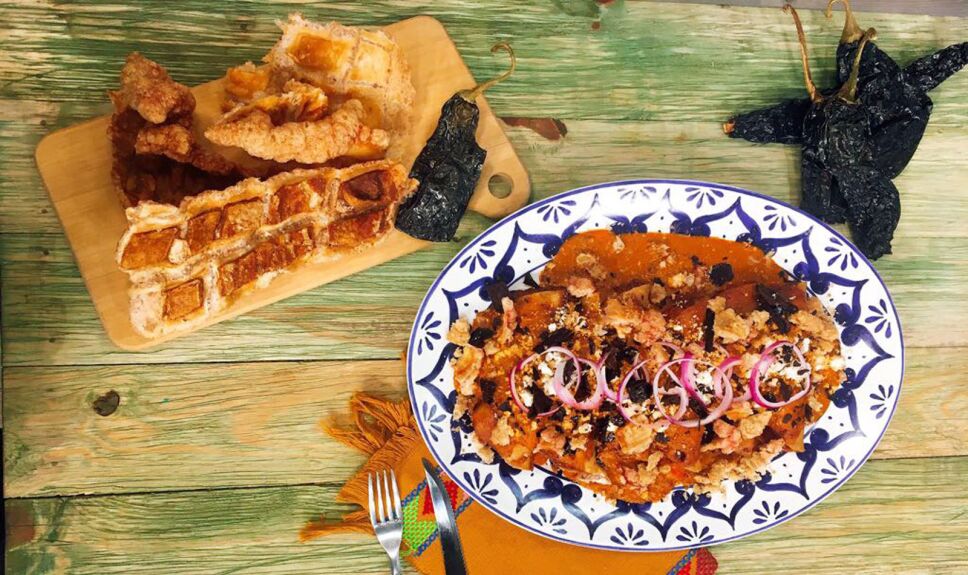 Receta Enchiladas de chicharrón a los dos chiles Cocineros Mexicanos