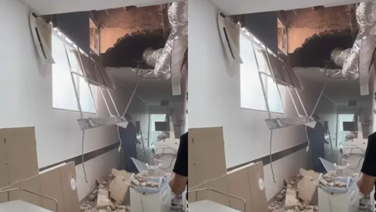 VIDEO | Captan derrumbe del Hospital General en la colonia Moderna de Guadalajara