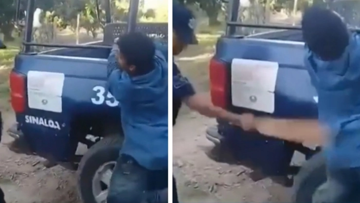 Escuinapa, Sinaloa policias tablean joven