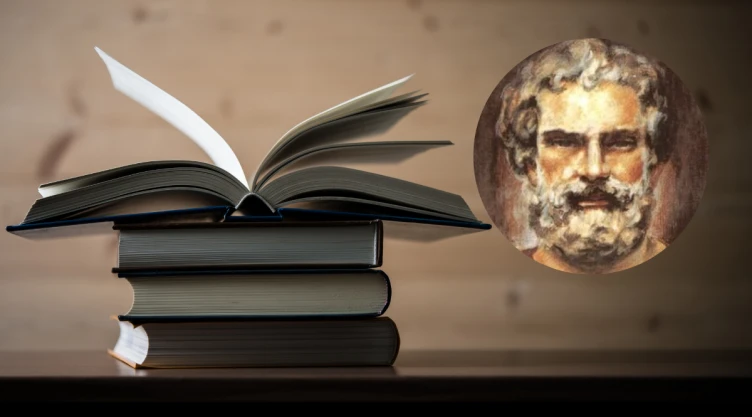 Anaximandro de Mileto, filósofo griego El principio y elemento de las cosas es lo indefinido.png