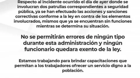comunicado policías arrancones Río Grande, Zacatecas