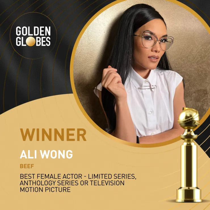 Ali Wong gana el premio a Mejor Actriz Femenina en los Globos de Oro 2024