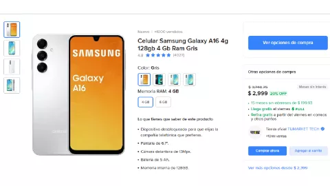 Samsung Galaxy A16 Mercado Libre