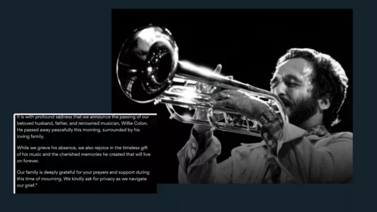 Willie Colón fallece a los 75 años: Detalles sobre su muerte, biografía y su último concierto en Cali.