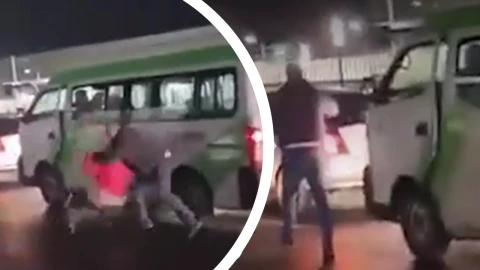 Video, tragedia vial: Hombre noquea a conductor de transporte público en plena calle
