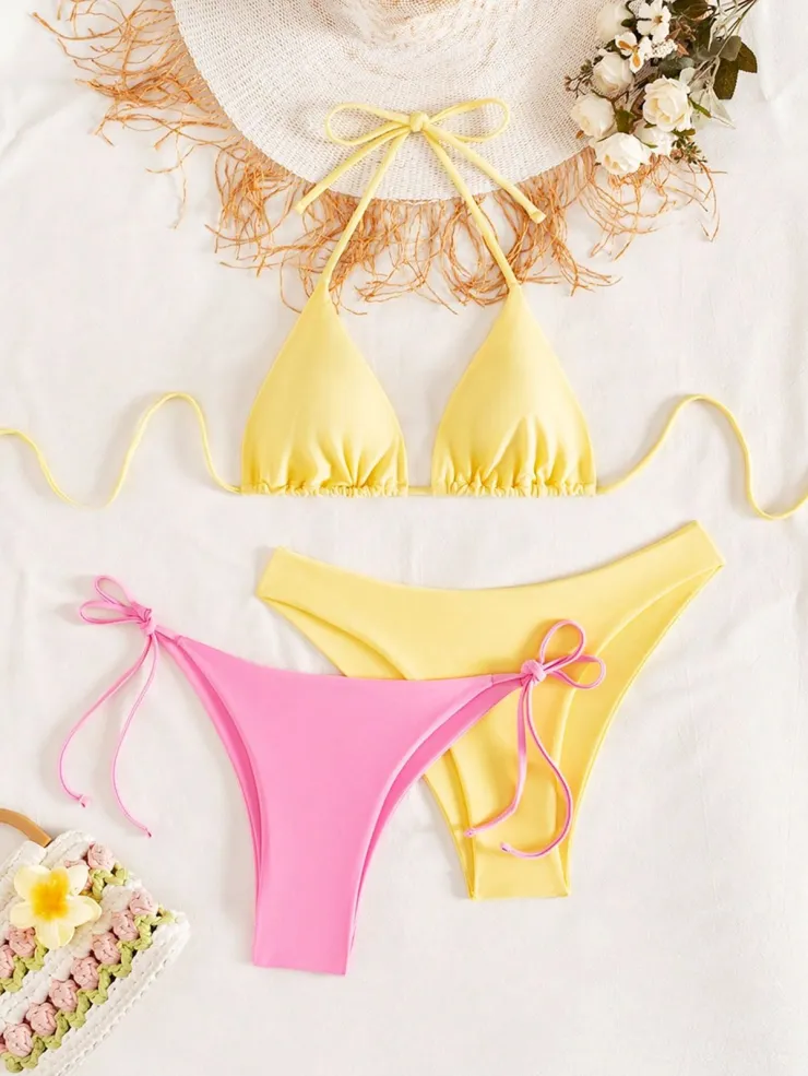 Combinar dos piezas de diferentes bikinis es versátil y se adapta a cualquier figura