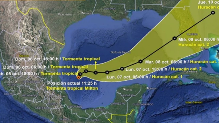 tormenta tropical Milton Puebla