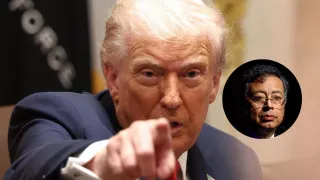 Fotos de Donald Trump y Gustavo Petro.