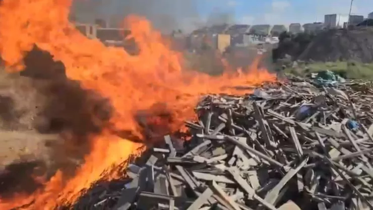 Incendio en tarimera de Hacienda las Delicias es sofocado por bomberos
