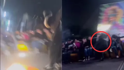 VIDEO | Monja viral de feria sufre un accidente y sale proyectada al perder contra la gravedad
