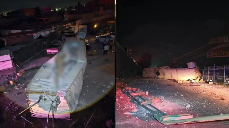 VIDEO FUERTE: Tráiler salió volando tras volcadura sobre la carretera Toluca–Atlacomulco hoy lunes