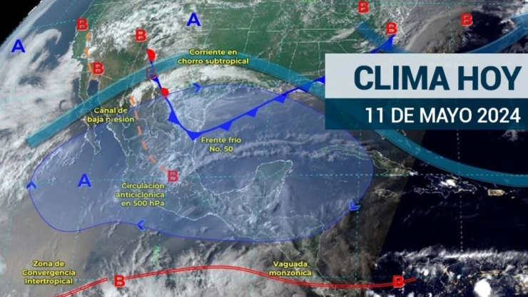 ¡Lluvias y ventarrones! Esto pronostica el clima para este sábado 11 de mayo de 2024 en México