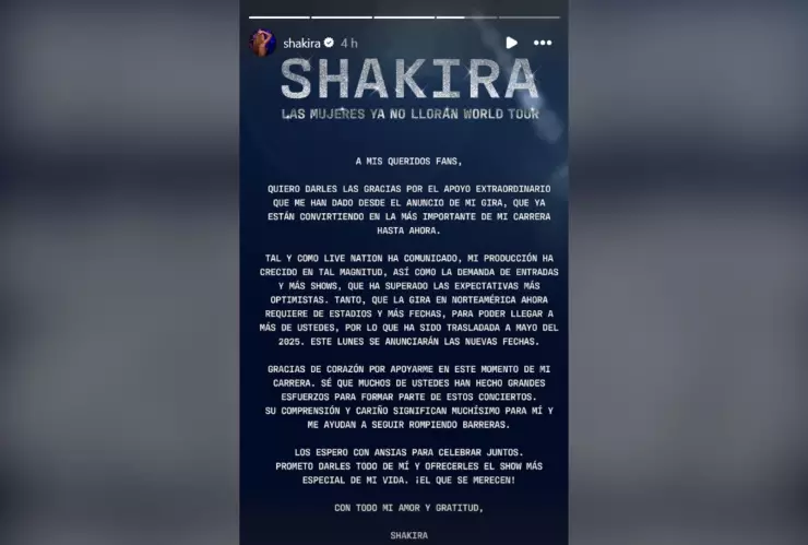 Malas noticias para fanáticos de Shakira, la cantante aplazó más del 90% de sus conciertos