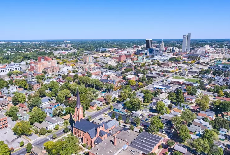 Vista aérea de Fort Wayne, Indiana