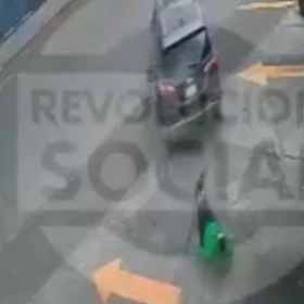 despachadora arrastrada en Morelia, Michoacán