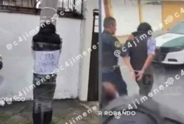 VIDEO FUERTE: Vecinos en Tláhuac ataron a un poste a un ladrón y hacen justicia por su propia mano