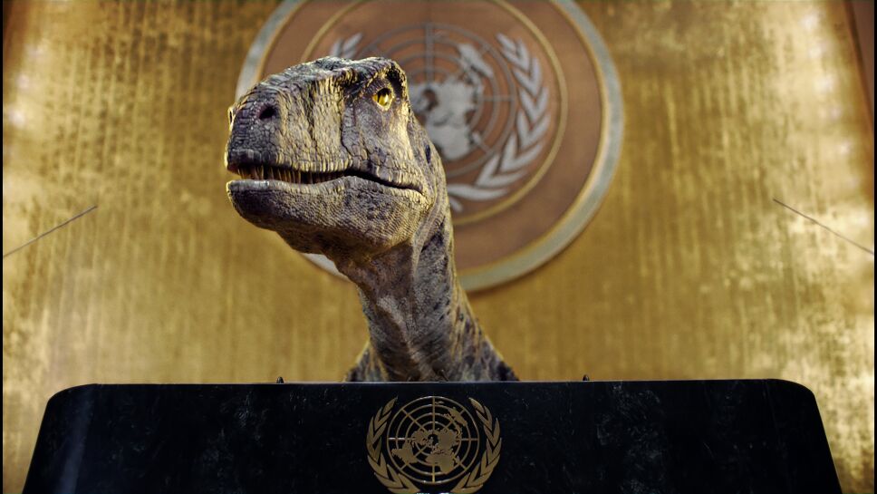 Frankie el dinosaurio pide a humanos que eviten la extinción