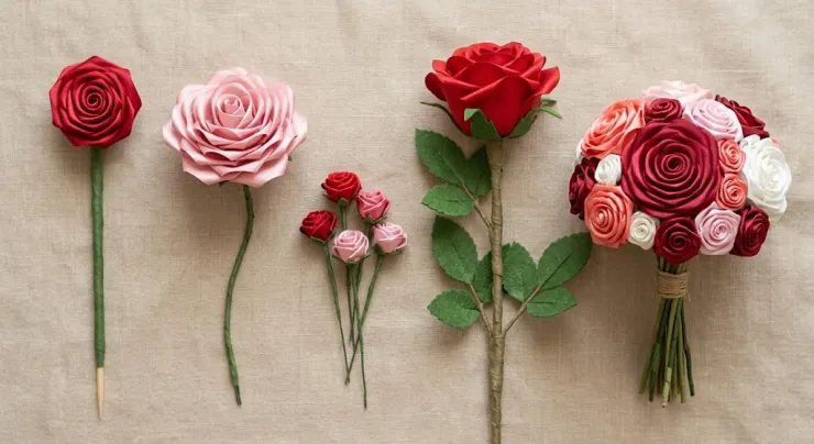 Rosas eternas con tallo