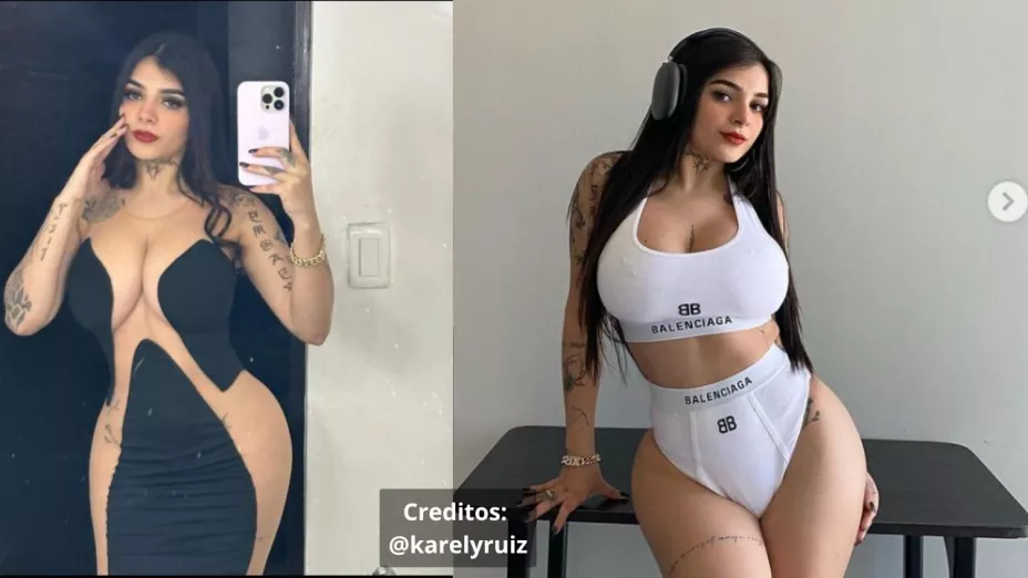 Karely Ruiz sexy tomandose una selfie y en ropa interior