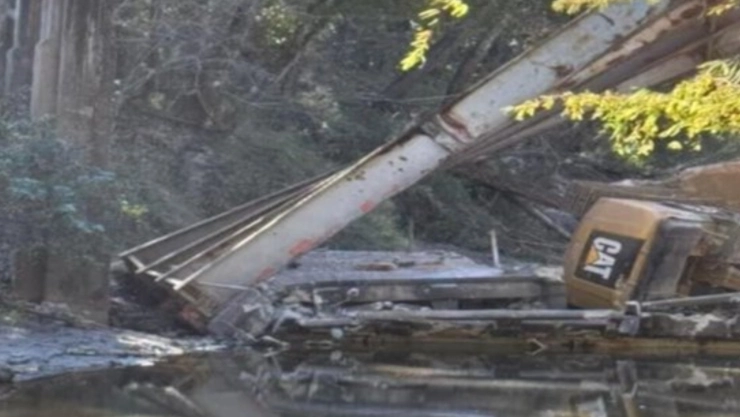 Un puente destruido en Mississippi
