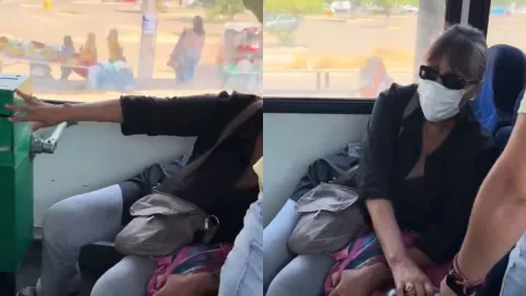 Mujer no deja que se sienten a su lado en el transporte público en Guadalajara