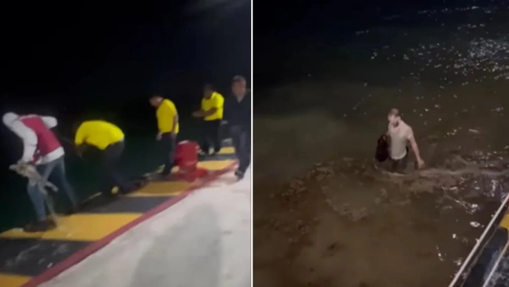 VIDEO: Turista se resbala y cae del muelle de Playa del Carmen