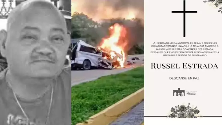 Don Russel Estrada chofer de combi que murió en el accidente de la carretera Mérida -Campeche