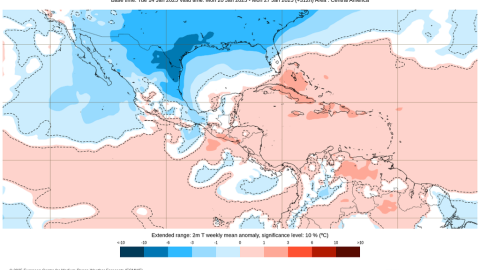 Onda gélida en camino