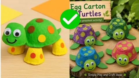 Manualidades TORTUGAS de cartón de huevo